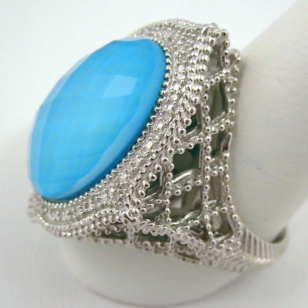 Naomi Pevsner 1/10ct Diamond & Gemstone Ring